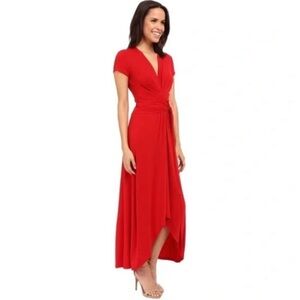 Michael Kors burnt orange wrap tie waist dress